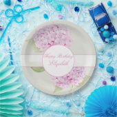 Waterverf Roze Hortensia Uitnodiging Papieren Bordje (Feest)