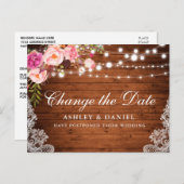 Waterverf Roze hout Verander de datum Briefkaart (Voorkant / Achterkant)