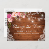 Waterverf roze houtpotten veranderen de datum briefkaart (Voorkant / Achterkant)