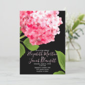Waterverf Roze Hydrangea Bruiloft Kaart (Staand voorkant)