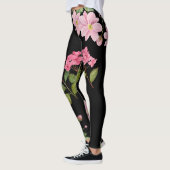 Waterverf Roze Hydrangea en Japans Anemone Leggings (Links)