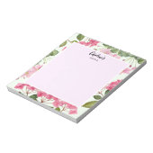 Waterverf Roze Hydrangea en Japans Anemone Notitieblok (Linkerzijde)