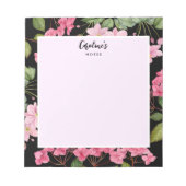 Waterverf Roze Hydrangea en Japans Anemone Notitieblok (Voorkant)