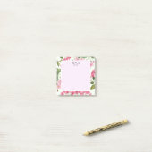 Waterverf Roze Hydrangea en Japans Anemone Post-it® Notes (Op bureau)