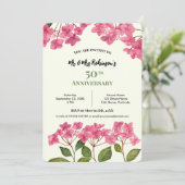 Waterverf Roze Hydrangea Lacecap 50ste verjaardag Kaart (Staand voorkant)