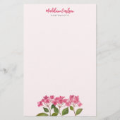 Waterverf Roze Hydrangea Lacecaps Bloemschildering Briefpapier (Achterkant)