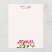Waterverf Roze Hydrangea Lacecaps Floral Painting (Achterkant)