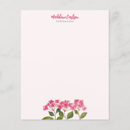 Waterverf Roze Hydrangea Lacecaps Floral Painting