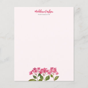 Waterverf Roze Hydrangea Lacecaps Floral Painting