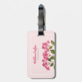 Waterverf Roze Hydrangea Lacecaps Illustratie Bagagelabel (Achterkant verticaal)