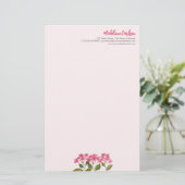 Waterverf Roze Hydrangea Lacecaps Illustratie Briefpapier (Staand voorkant)
