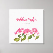 Waterverf Roze Hydrangea Lacecaps Illustratie