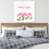 Waterverf Roze Hydrangea Lacecaps Illustratie Canvas Afdruk (Insitu (Slaapkamer))