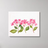 Waterverf Roze Hydrangea Lacecaps Illustratie Canvas Afdruk (Voorkant)