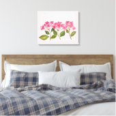 Waterverf Roze Hydrangea Lacecaps Illustratie Canvas Afdruk (Insitu (Slaapkamer))