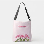 Waterverf Roze Hydrangea Lacecaps Illustratie Crossbody Tas (Voorkant)