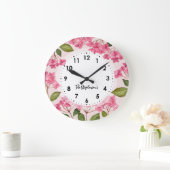 Waterverf Roze Hydrangea Lacecaps Illustratie Grote Klok (Huis)
