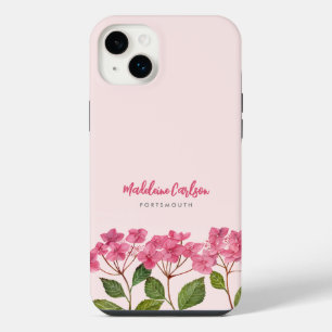 Waterverf Roze Hydrangea Lacecaps Illustratie