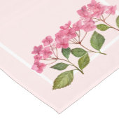 Waterverf Roze Hydrangea Lacecaps Illustratie Korte Tafelloper (Hoek)