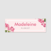 Waterverf Roze Hydrangea Lacecaps Illustratie Naamplaatje (Voorkant)