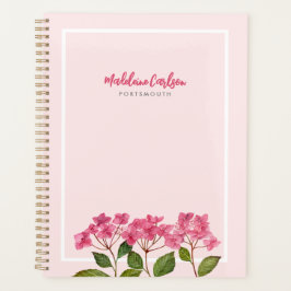 Waterverf Roze Hydrangea Lacecaps Illustratie Planner