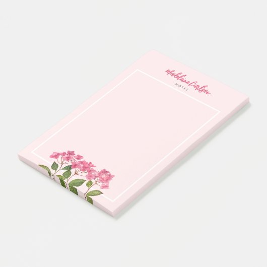 Waterverf Roze Hydrangea Lacecaps Illustratie Post-it® Notes (Schuin)