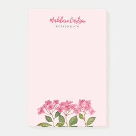 Waterverf Roze Hydrangea Lacecaps Illustratie Post-it® Notes