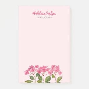 Waterverf Roze Hydrangea Lacecaps Illustratie Post-it® Notes