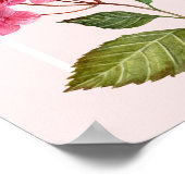 Waterverf Roze Hydrangea Lacecaps Illustratie Poster (Hoek)