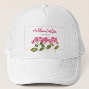 Waterverf Roze Hydrangea Lacecaps Illustratie Trucker Pet