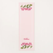 Waterverf Roze Hydrangea Lacecaps Illustratie Yogamat (Voorkant)