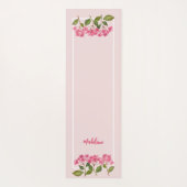 Waterverf Roze Hydrangea Lacecaps Illustratie Yogamat (Achterkant)