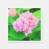 Waterverf Roze Hydrangea Servet (Voorkant)