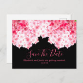 Waterverf Roze Hydrangea sparen de Datum Briefkaart (Voorkant / Achterkant)