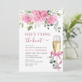 Waterverf Roze Hydrangea Vrijgezellenfeest Kaart (Staand voorkant)