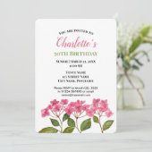 Waterverf Roze Hydrangeas Lacecaps Verjaardag Kaart (Staand voorkant)