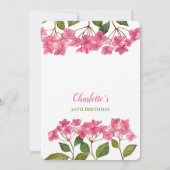 Waterverf Roze Hydrangeas Lacecaps Verjaardag Kaart (Achterkant)