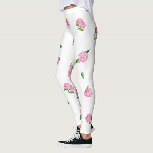 Waterverf Roze hydrangeas Leggings (Links)