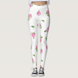 Waterverf Roze hydrangeas Leggings