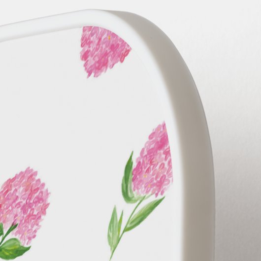 Waterverf Roze hydrangeas Monogram Pickleball Paddle (Links Detail)