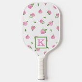 Waterverf Roze hydrangeas Monogram Pickleball Paddle (Voorkant)