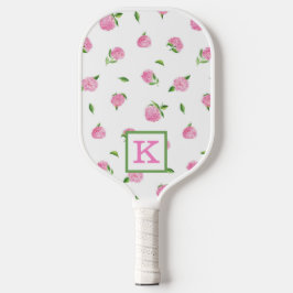 Waterverf Roze hydrangeas Monogram Pickleball Paddle