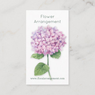 Waterverf roze Hydrangebloem Visitekaartje