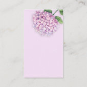 Waterverf roze Hydrangebloem Visitekaartje (Achterkant)