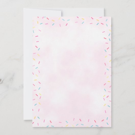 Waterverf Roze Ice Cream Cone Verjaardagsmeisje Kaart (Achterkant)