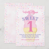 Waterverf Roze Ice Cream Cone Verjaardagsmeisje Kaart (Voorkant / Achterkant)