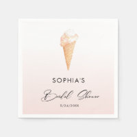 Waterverf Roze ijs Cream Vrijgezellenfeest Napkins