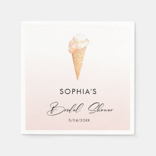 Waterverf Roze ijs Cream Vrijgezellenfeest Napkins Servet