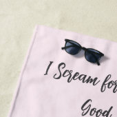 Waterverf Roze IJs gepersonaliseerd Strandlaken (In situ)