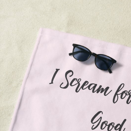 Waterverf Roze IJs gepersonaliseerd Strandlaken (In situ)